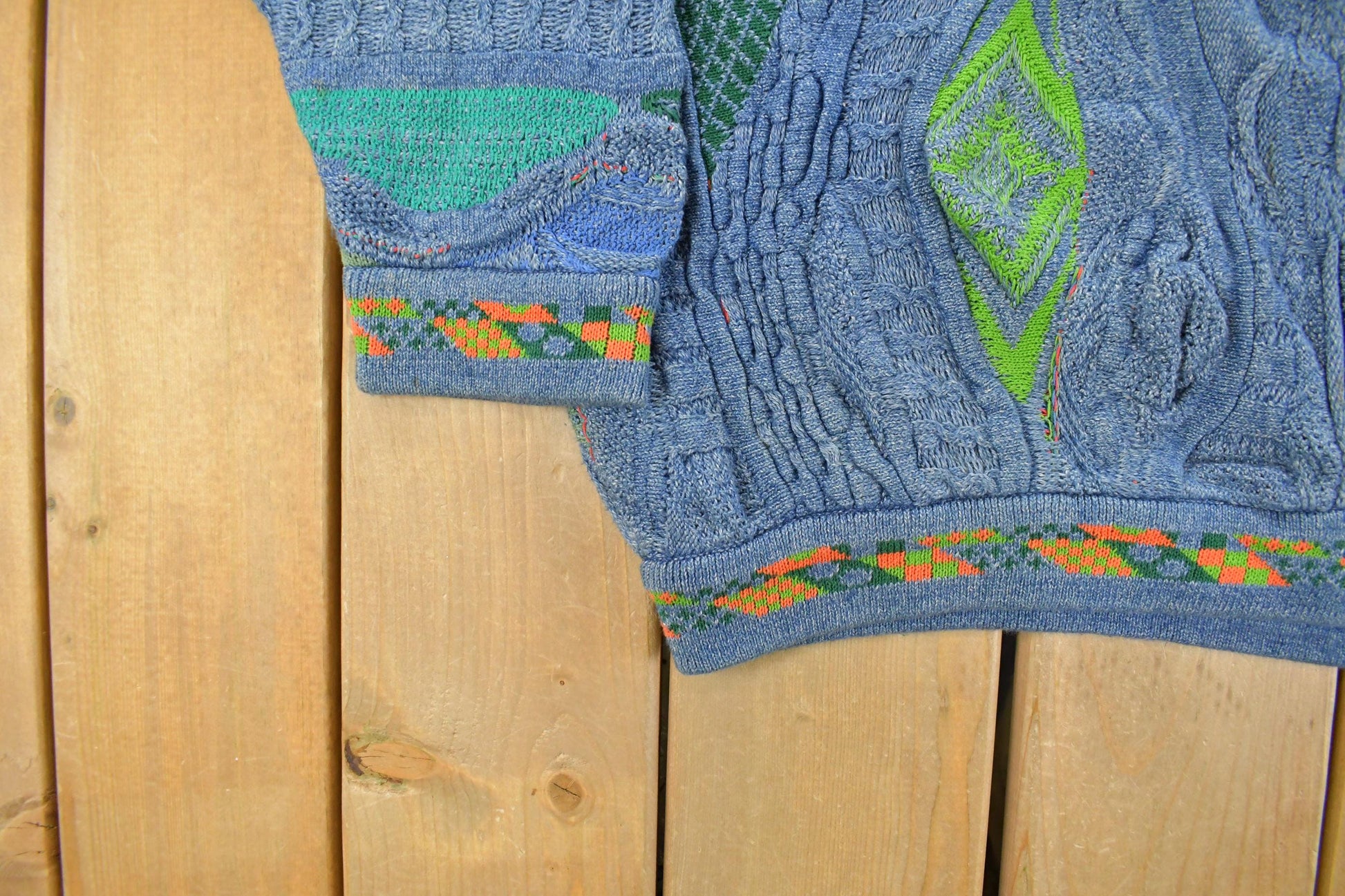 Vintage 1990s Coogi Blues 3D Abstract Knit Sweater Men's Large