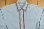 Vintage 1990s Womens Embroidered Denim Button Up Shirt