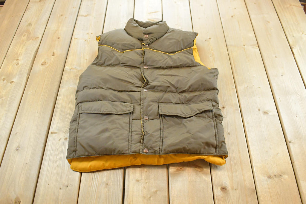 Vintage 1980s Down Design Western Puffer Vest Jacket Men's M /