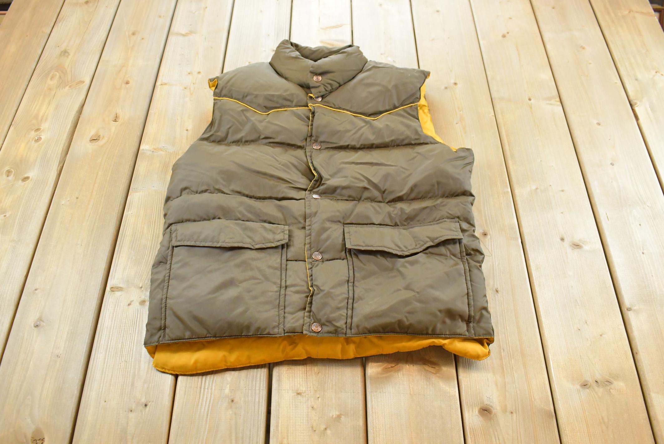 Vintage 1980s Down Design Western Puffer Vest Jacket Men's M /