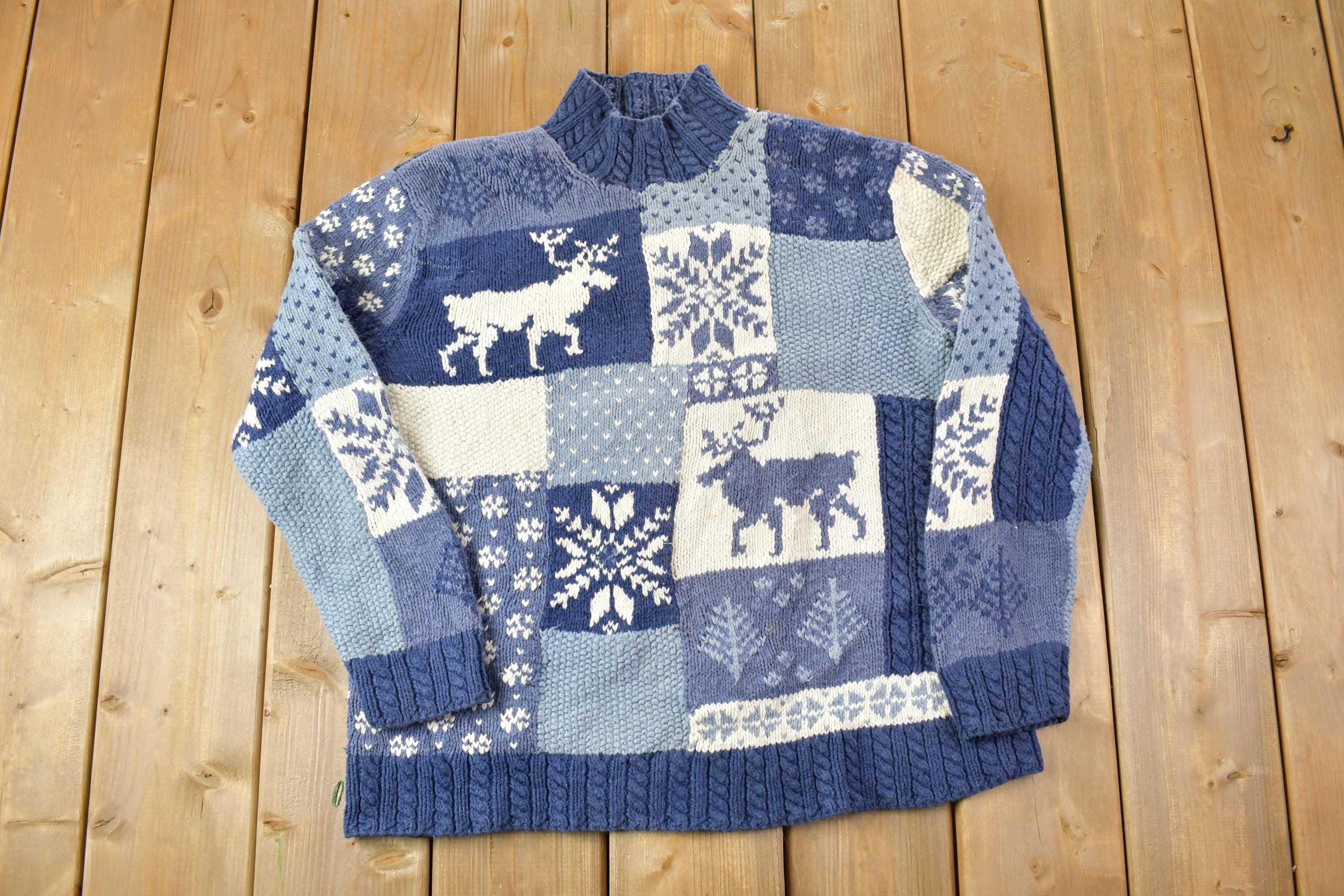 Vintage 1990s Jones New york Christmas Knit Crewneck Sweater