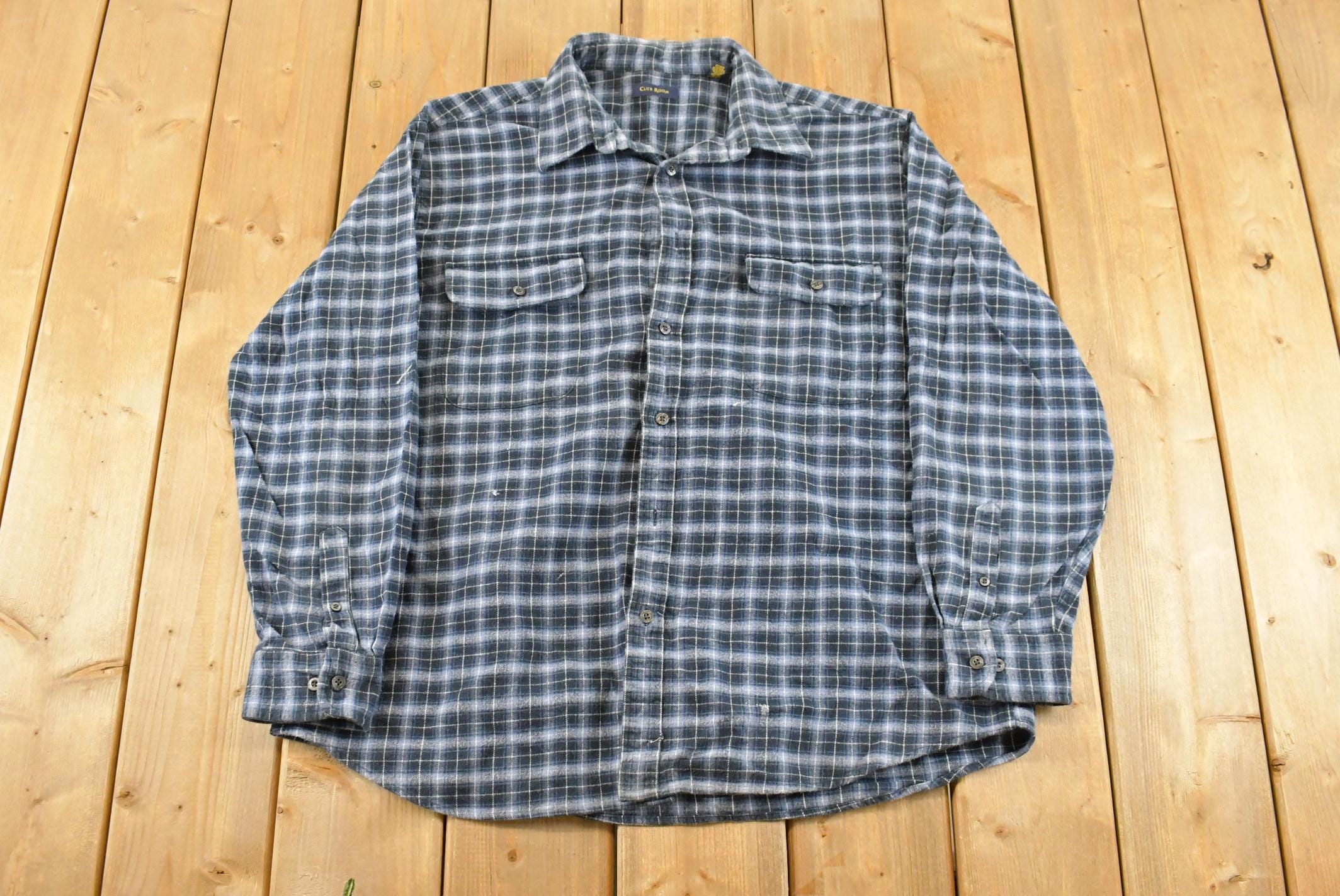 Vintage 1990s Club Room Plaid Flannel Shirt Men's 2XL