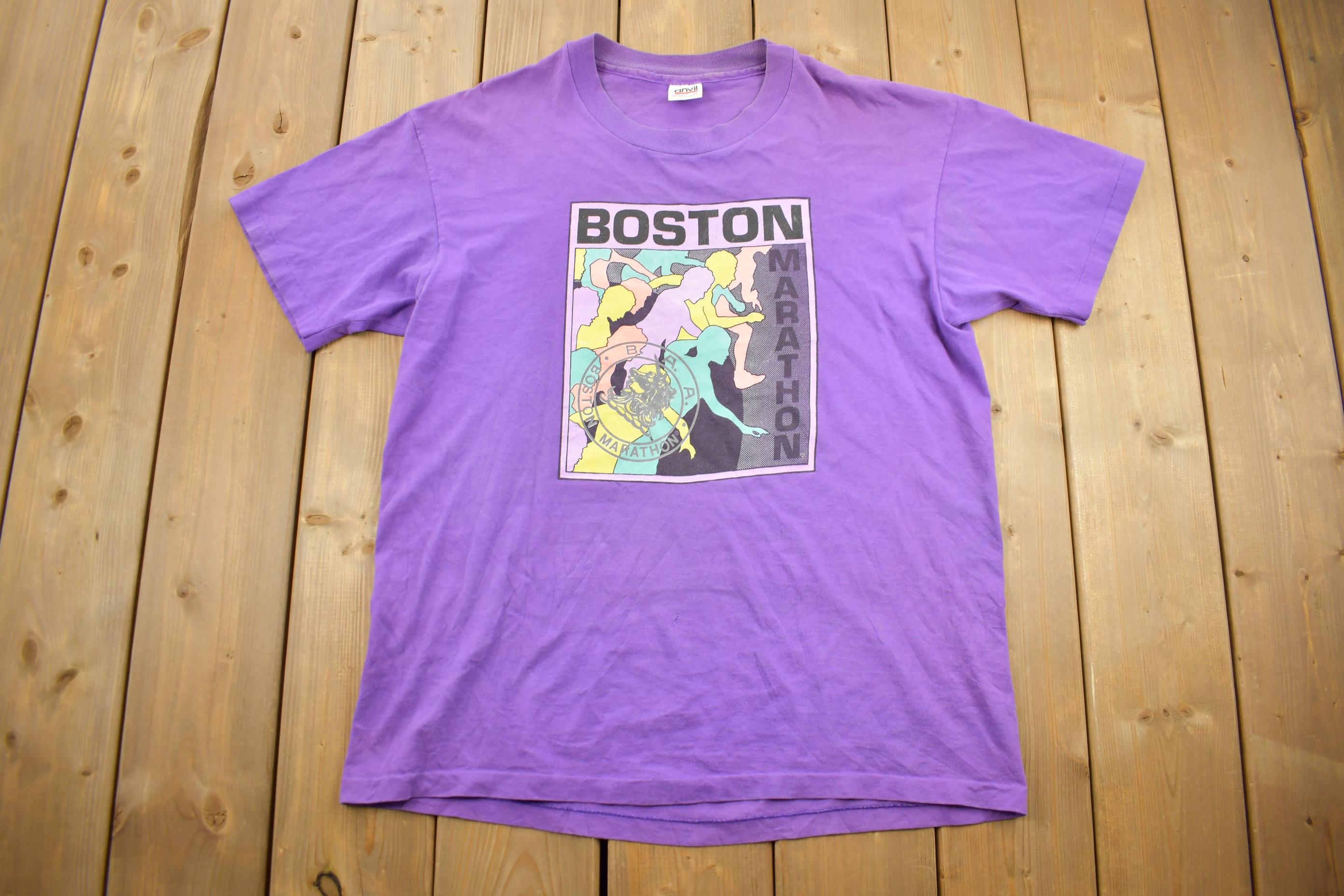 Vintage 1990s Boston Marathon Graphic T-Shirt