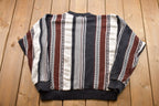 Vintage 1990s Croft & Barrow Striped Cable Knitted Sweater