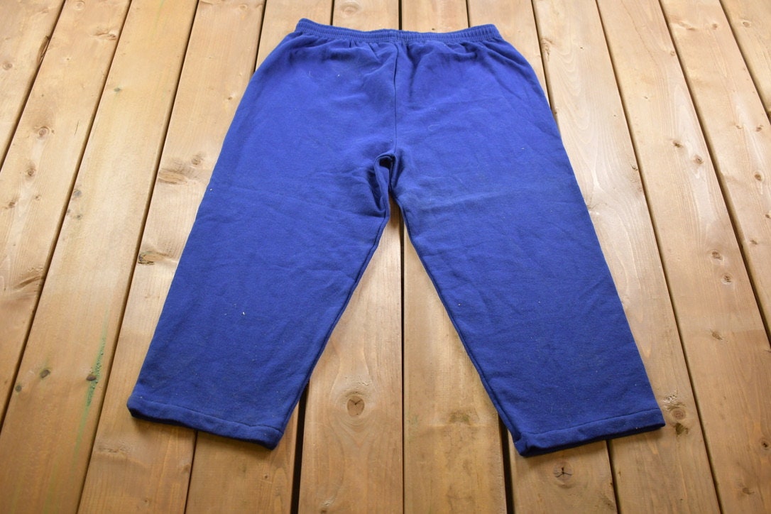 Vintage 1990s Blank Blue Fruit Of The Loom Sweat Pants Size XL / American Vintage / Streetwear / Vintage Sweat Pants / True Vintage