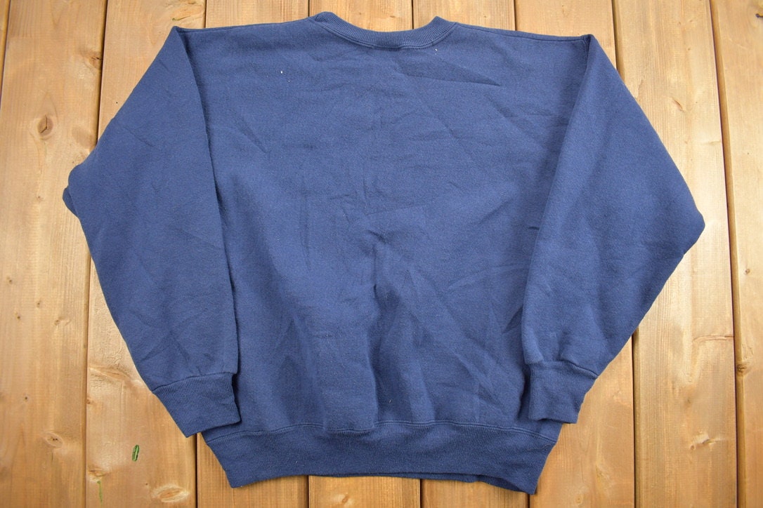 Vintage 1990s Blank Navy Blue Crewneck Sweatshirt