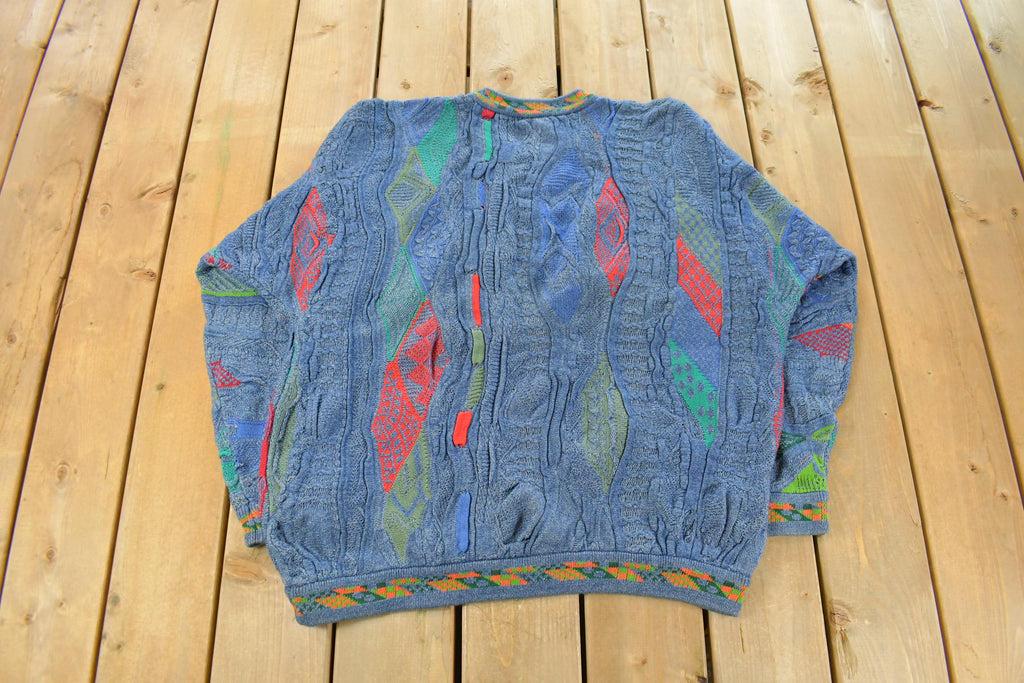 Vintage 1990s Coogi Blues 3D Abstract Knit Sweater Men's Large