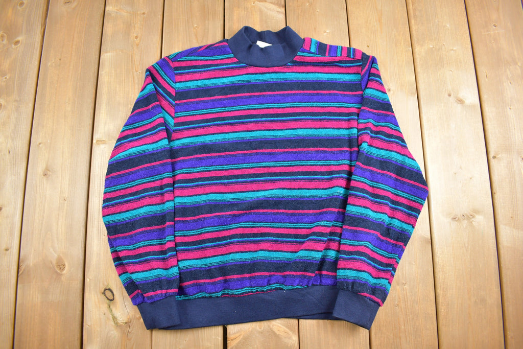 Vintage 1990s Alfred Dunner Striped Mockneck Sweatshirt