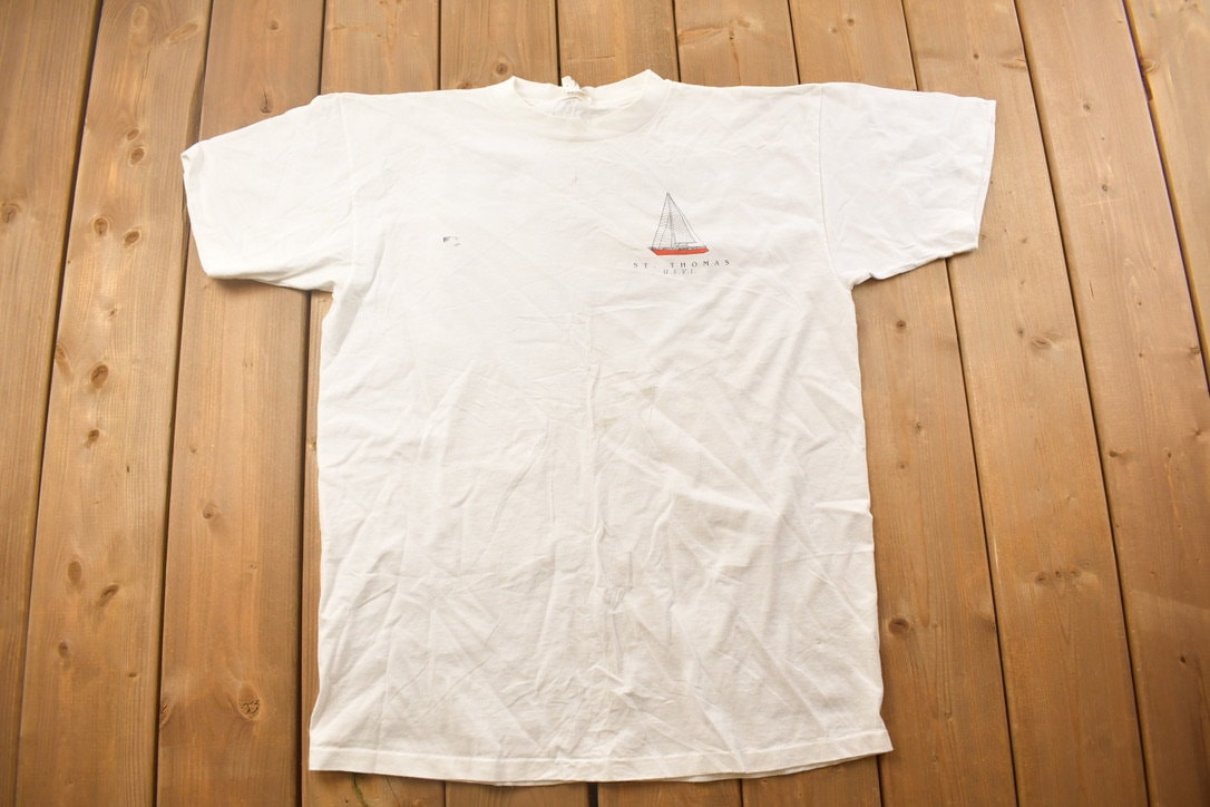 Vintage 1990s St. Thomas Sailboat Graphic T Shirt