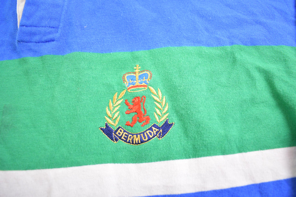 Vintage 1990s Bermuda Embroidered Rugby Blank Button Up Shirt