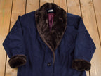 Vintage 1980s Braefair Fur Collar Over Coat