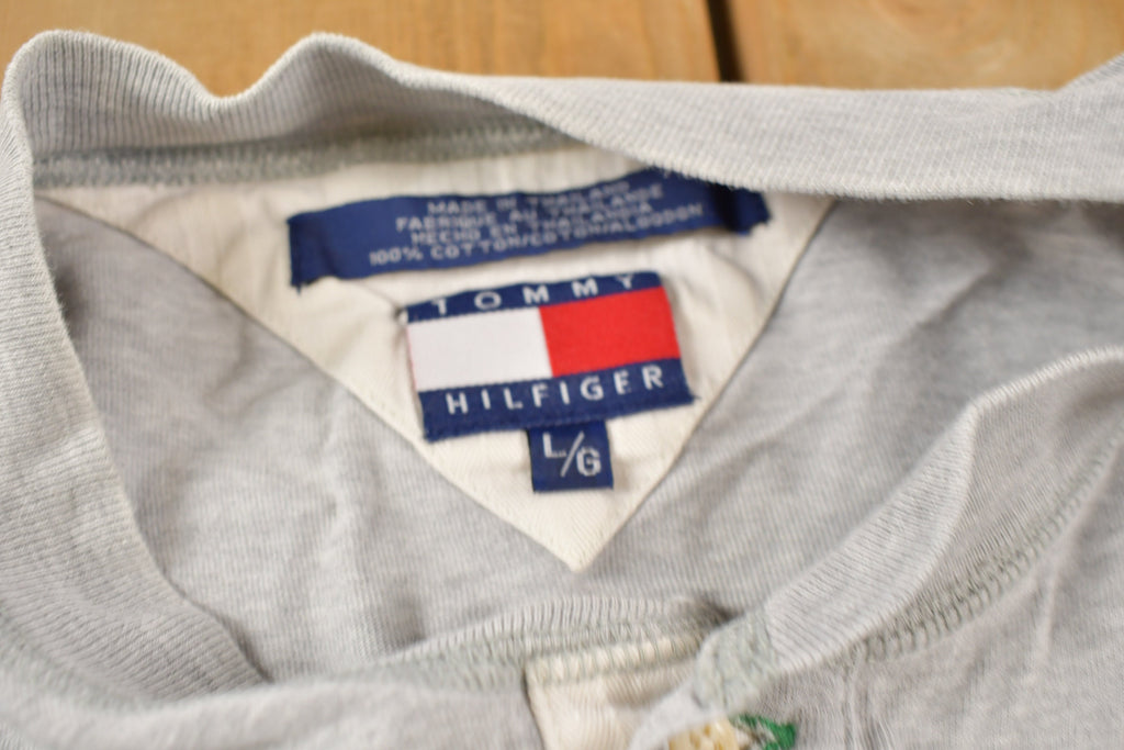 Vintage 1990s Tommy Hilfiger Embroidered Henley T-Shirt