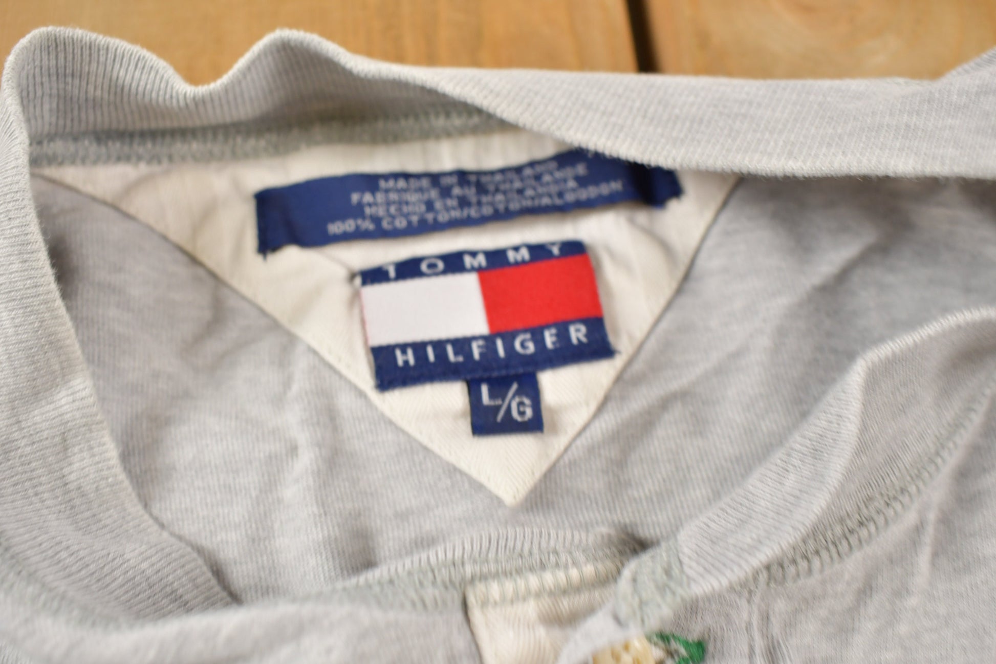 Vintage 1990s Tommy Hilfiger Embroidered Henley T-Shirt