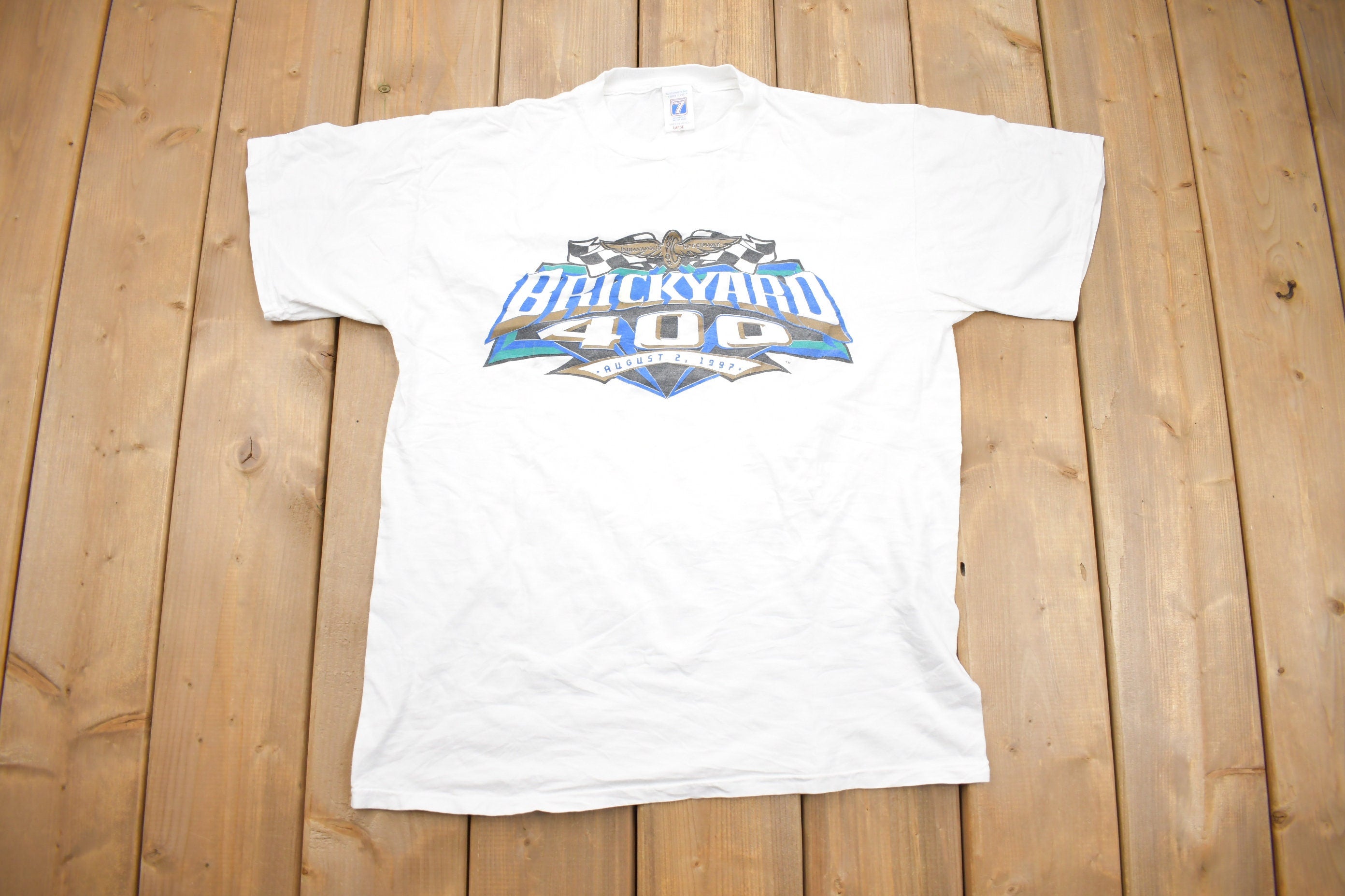 Vintage 1997 Indianapolis Motor Speedway Brickyard 400 Racing T-Shirt