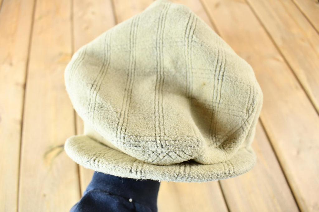 Vintage 1990s Kangol Polartec Fleece Plaid Army Cap Size L-XL / 90s Hat / Vintage Kangol Cap