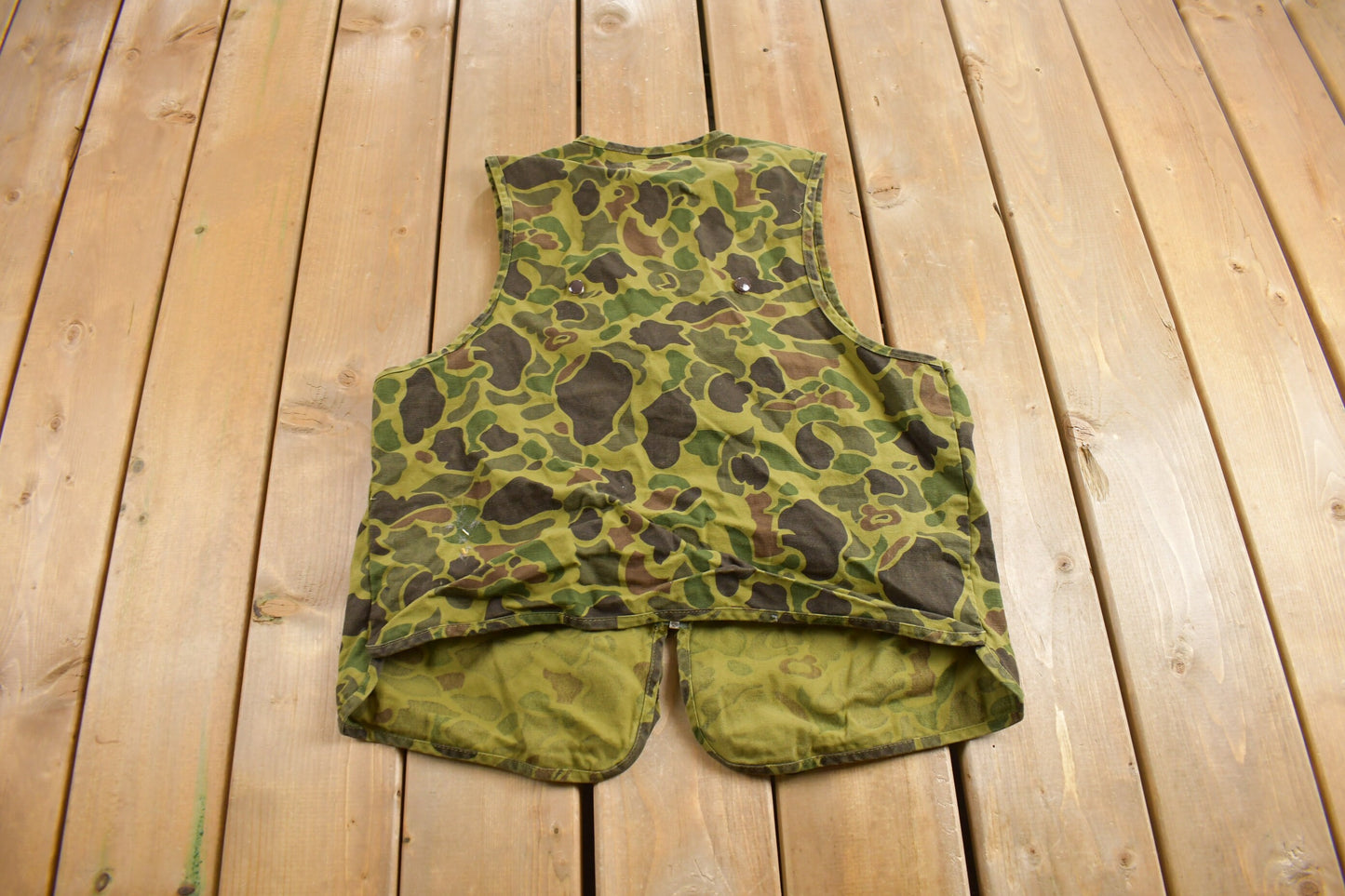 Vintage 1980s Black Sheep Duck Camo Hunting Vest / True Vintage / Streetwear / Hunting Vest / Outdoorsman / Duck Camo