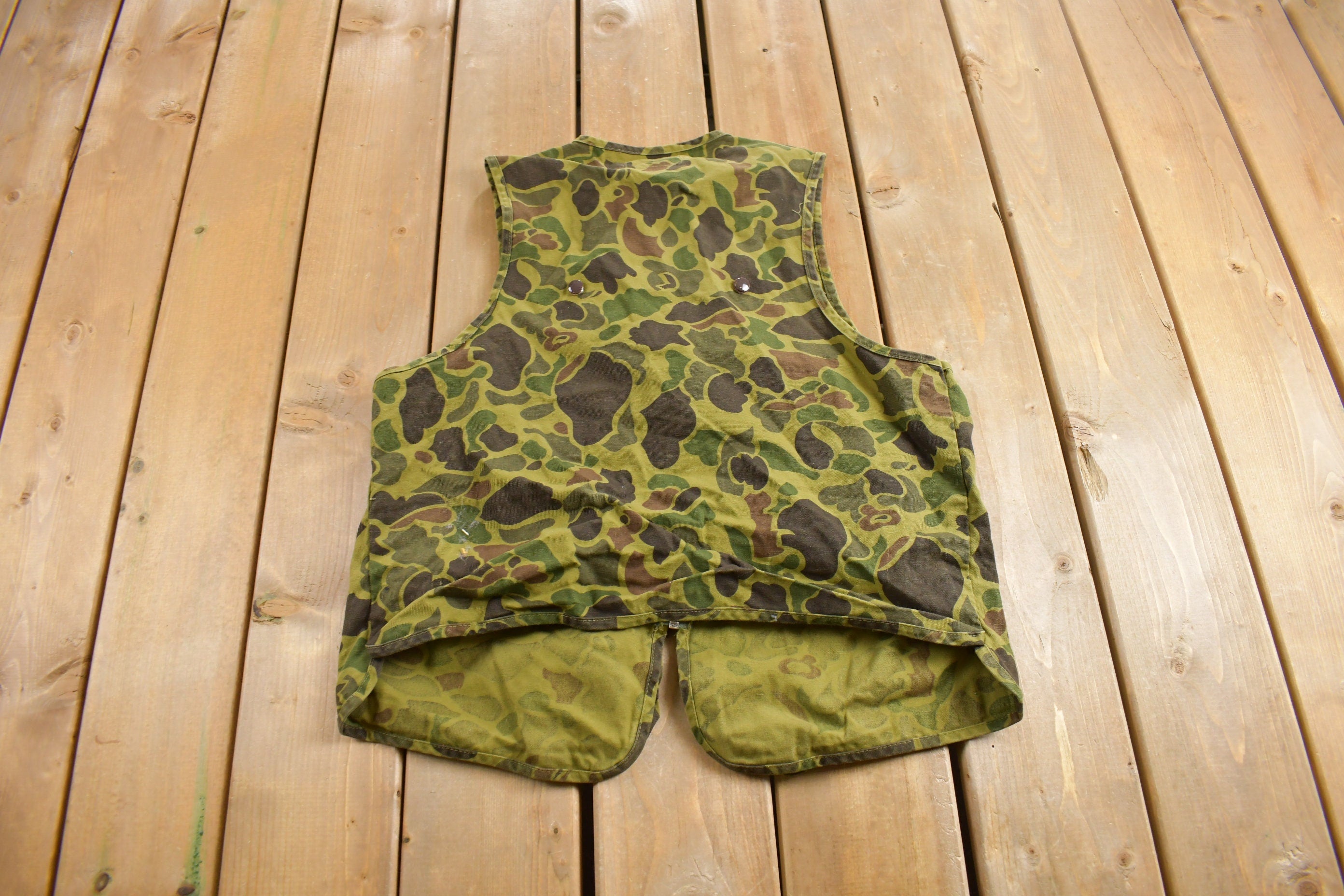 Vintage 1980s Black Sheep Duck Camo Hunting Vest
