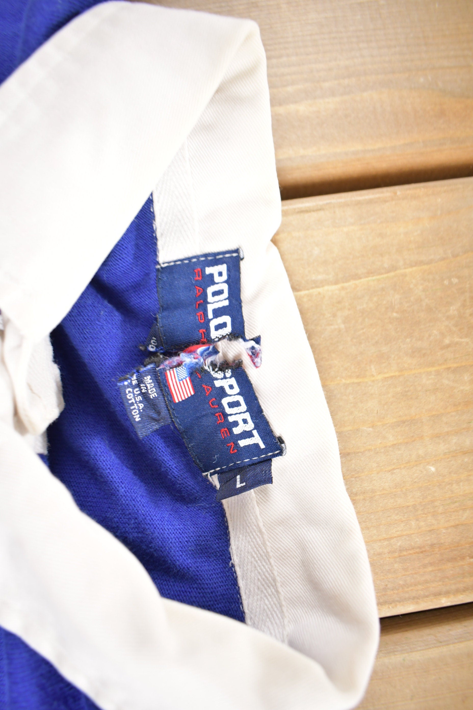 Vintage 1990s Polo Sport Ralph Lauren Color Block Rugby Sweatshirt