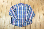 Vintage 1990's Codet Plaid Button Up Western Shirt Made In USA
