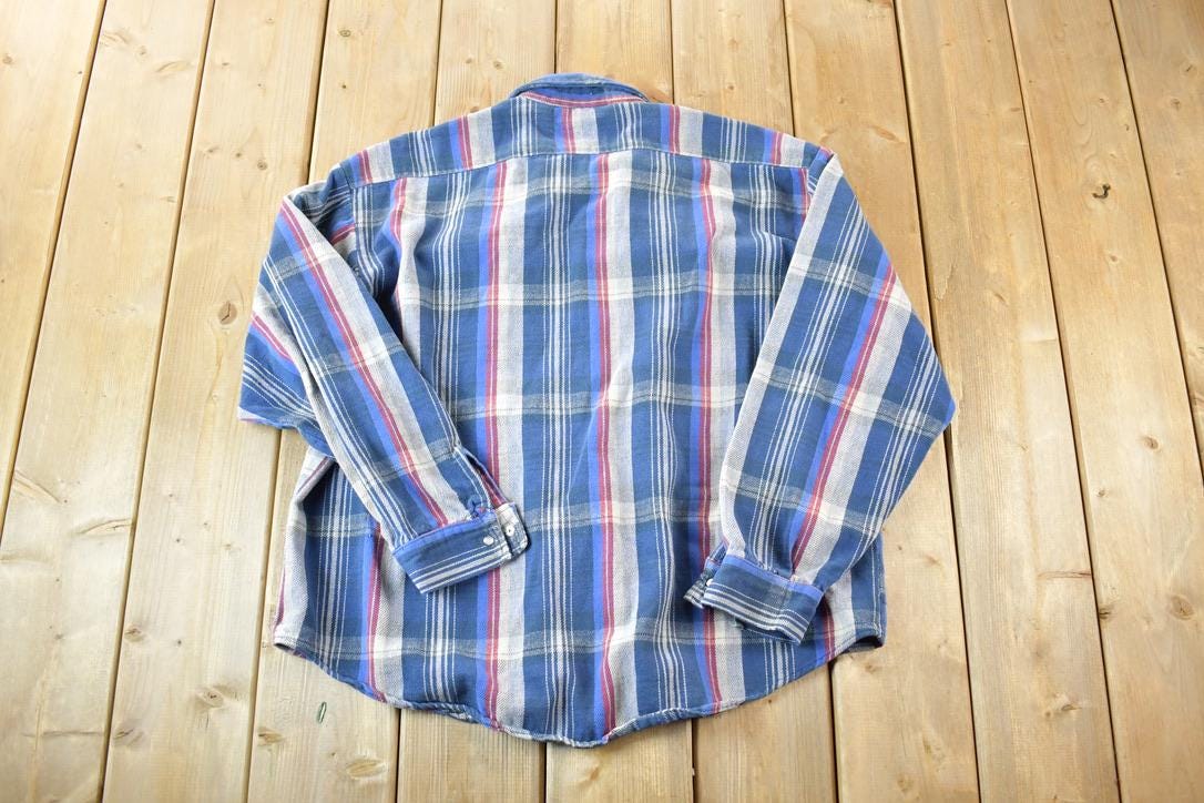 Vintage 1990's Codet Plaid Button Up Western Shirt Made In USA