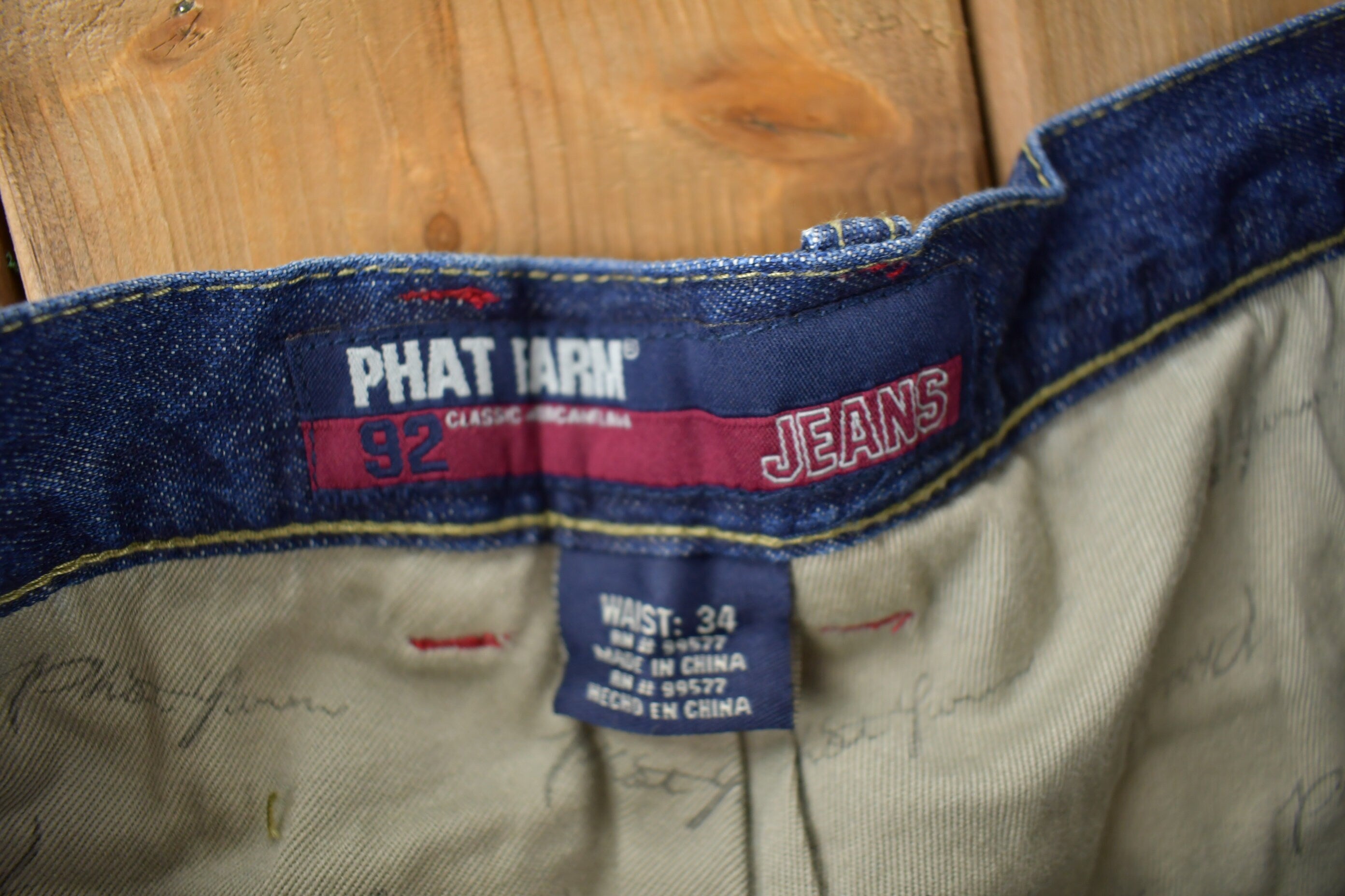 Vintage Y2K Deadstock Phat Farm Hip Hop Jeans Size 34