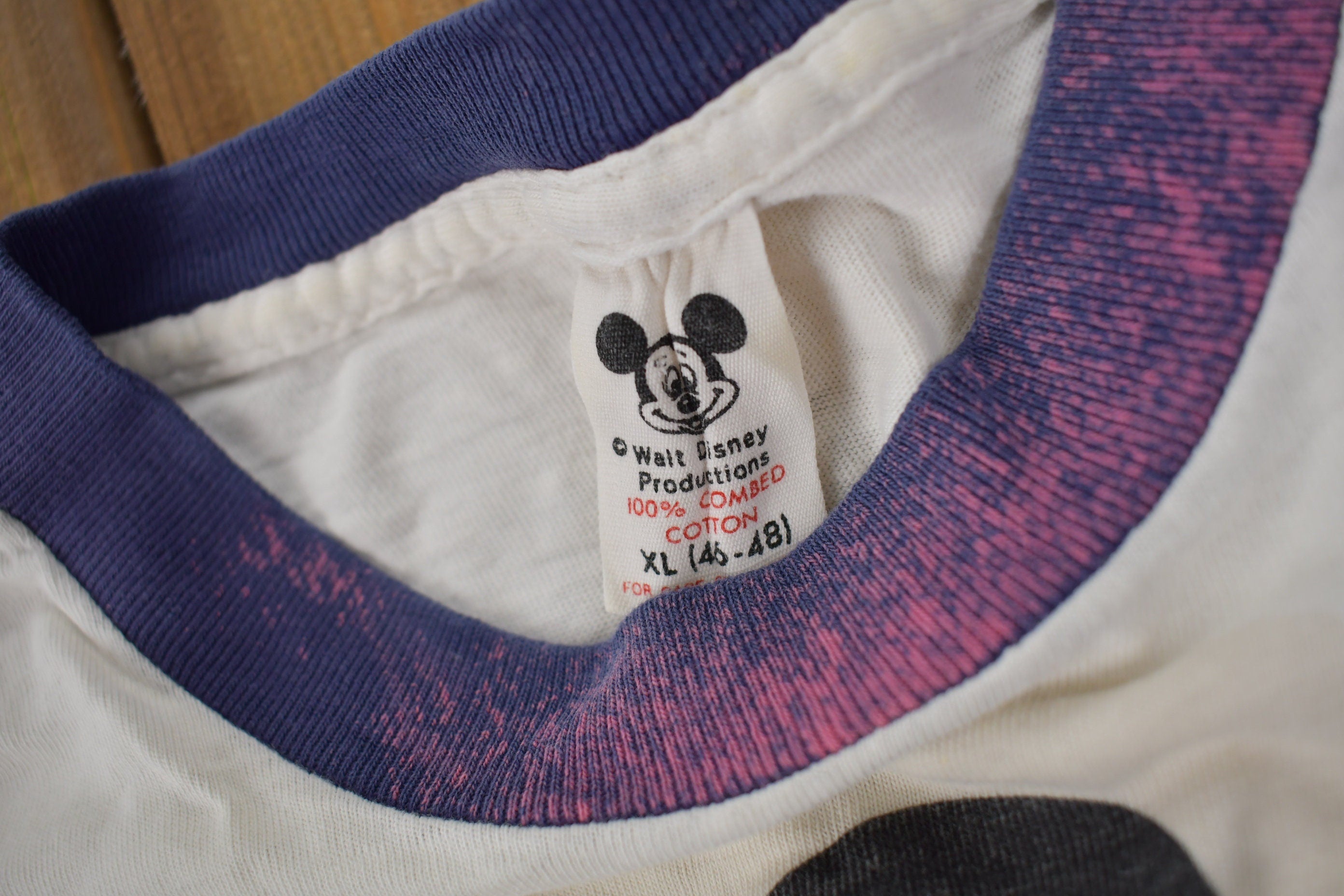Vintage 1980s Walt Disney Mickey Mouse Ringer T-Shirt 80s Tee Vintage Ringer Tee