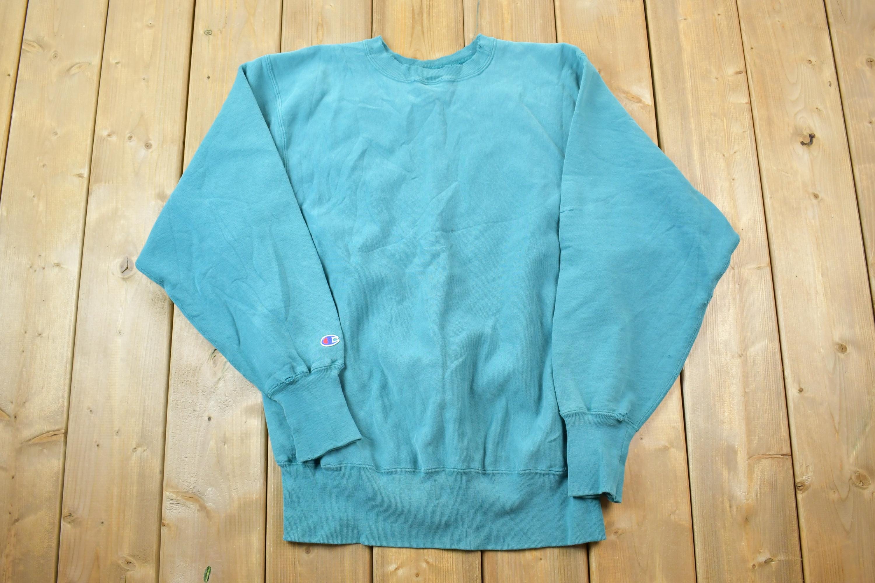 Vintage 1990s Champion Reverse Weave Teal Sweatshirt