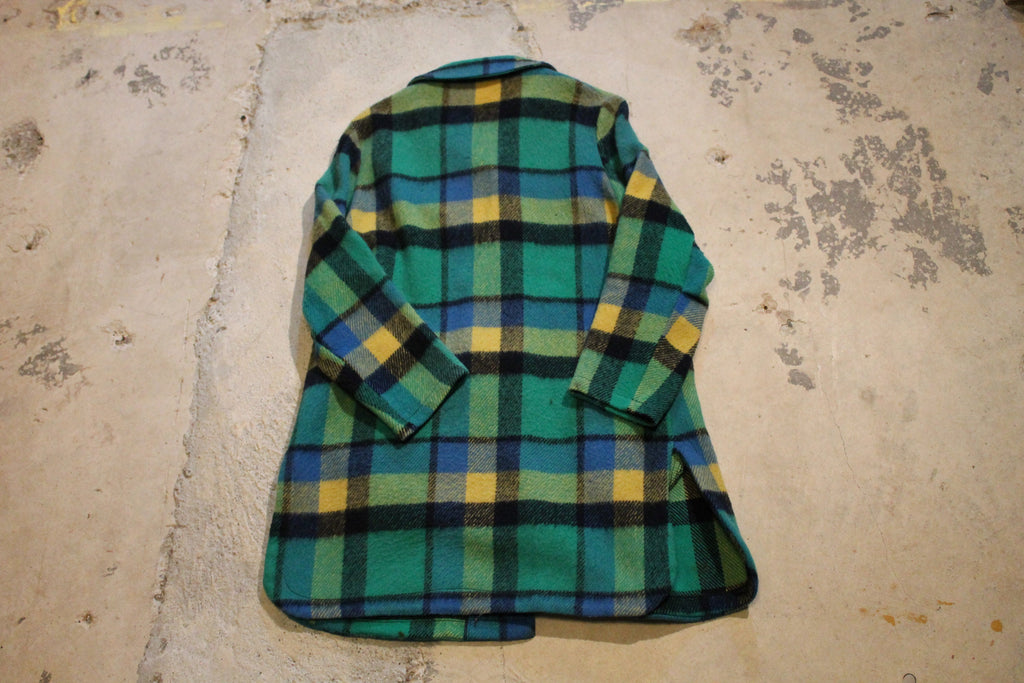 Vintage 1950s Green Plaid Winter Wear Jacket