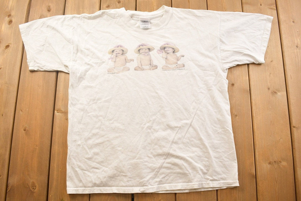 Vintage 1990s Flower Baby Themed Graphic T Shirt