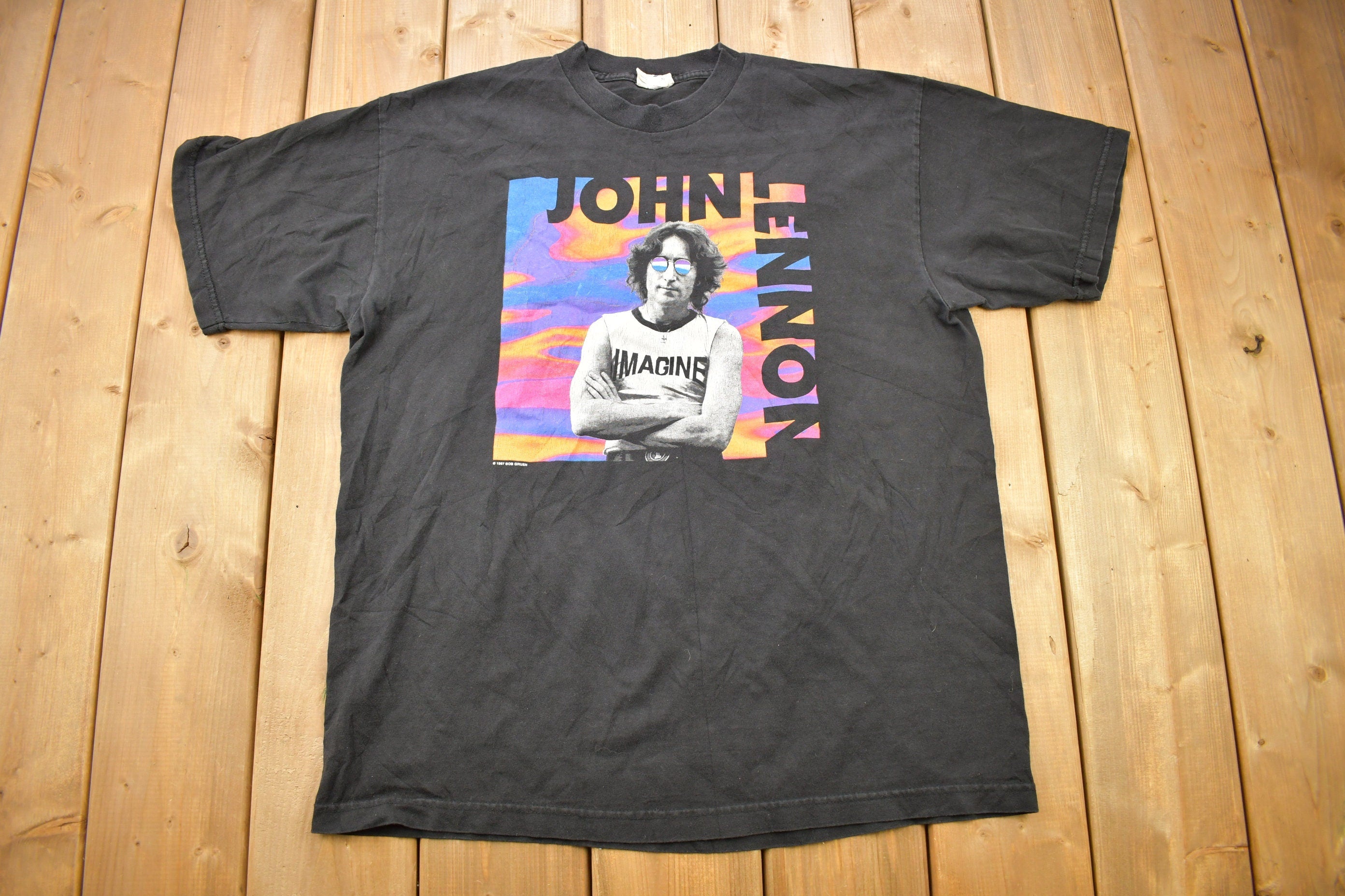 Vintage 1997 John Lennon Graphic Band T-Shirt Band Tee Single Stitch Made in USA