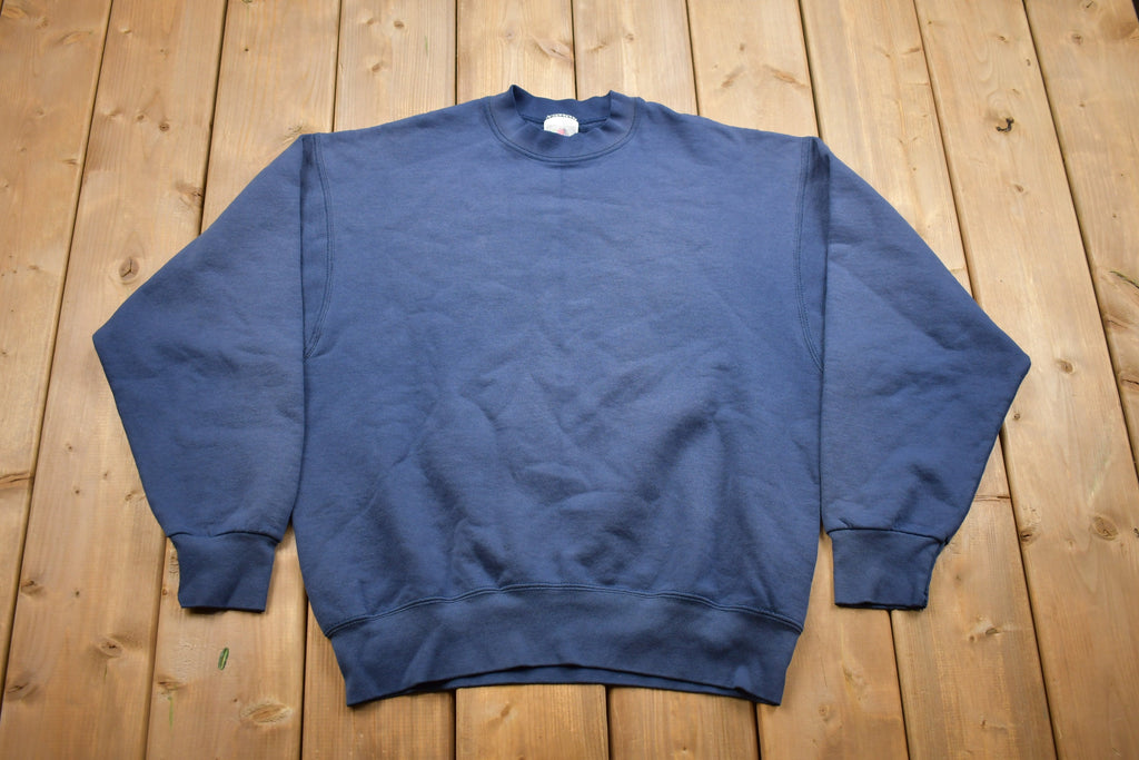 Vintage 1990s Blank Navy Blue Crewneck Sweatshirt