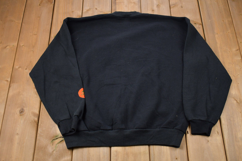 Vintage 1990s Fall Pumpkin Made In USA Autumn Crewneck Sweatshirt