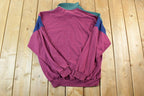 Vintage 1990s Members Only Colour Block Quarter Button Collared Sweatshirt
