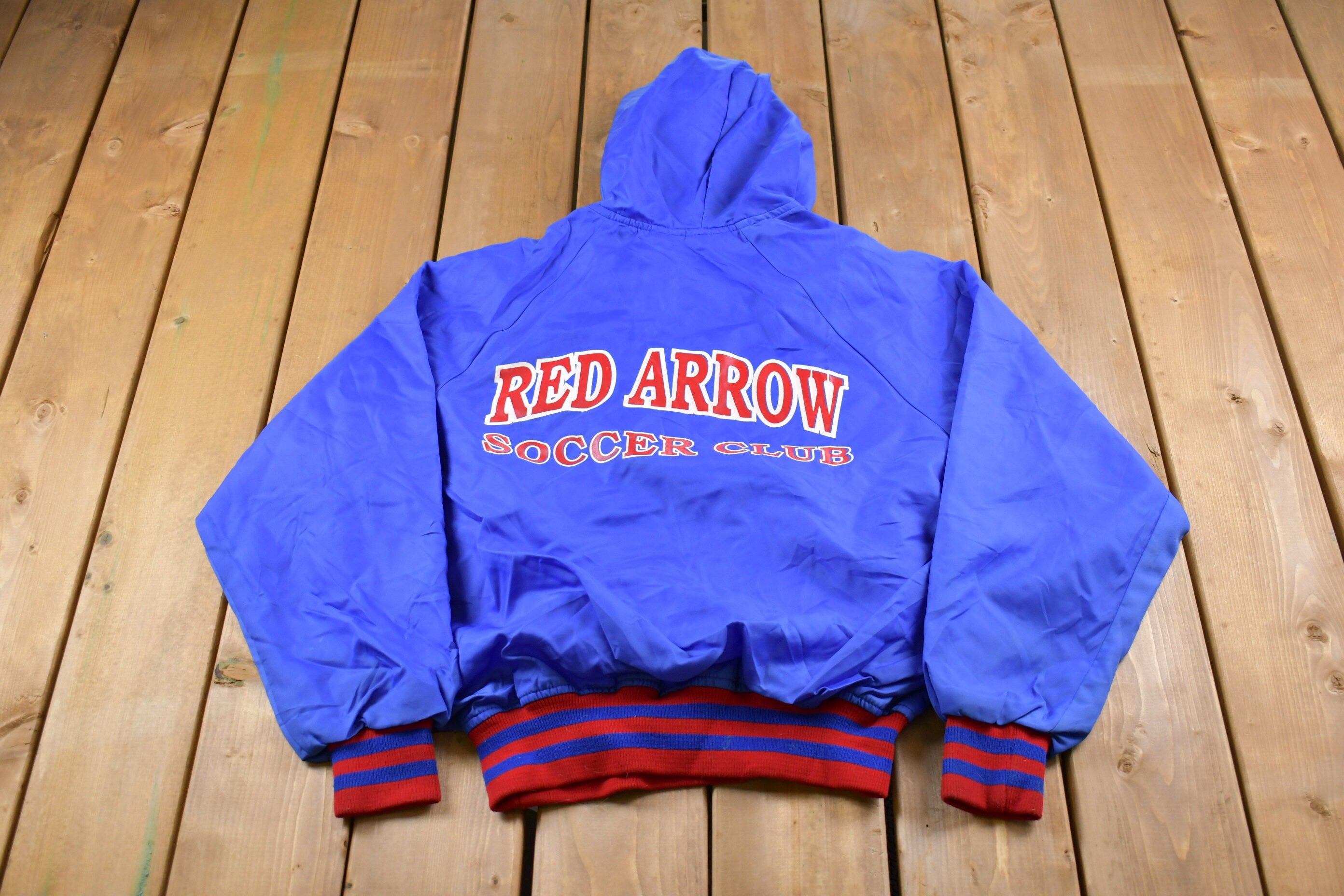 Vintage 1980s Red Arrow Soccer Club Half Zip Windbreaker Jacket