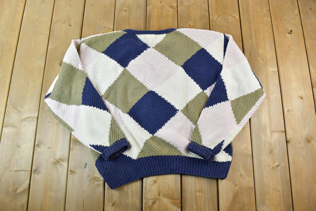 Vintage 1990s Sandhurst Hand Knit Silk & Cotton Crewneck Sweater
