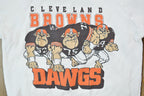 Vintage 1980s Cleveland Browns Dawgs Starting Line NFL Crewneck Sweatshirt