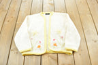 Vintage 1960s Susan Clark Knit Acrylic Flower Cardigan Sweater Women's M