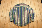 Vintage 1990s Eddie Bauer Striped Flannel Button Up Shirt