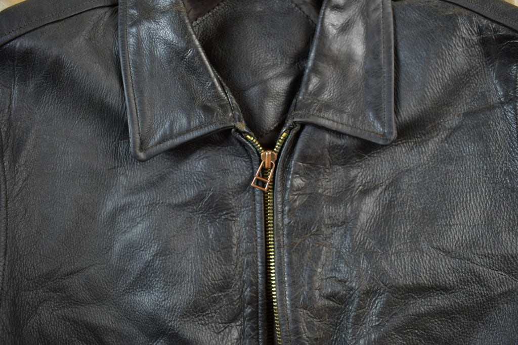 Vintage 1990s Leather Zip Up Lamb Skin Jacket