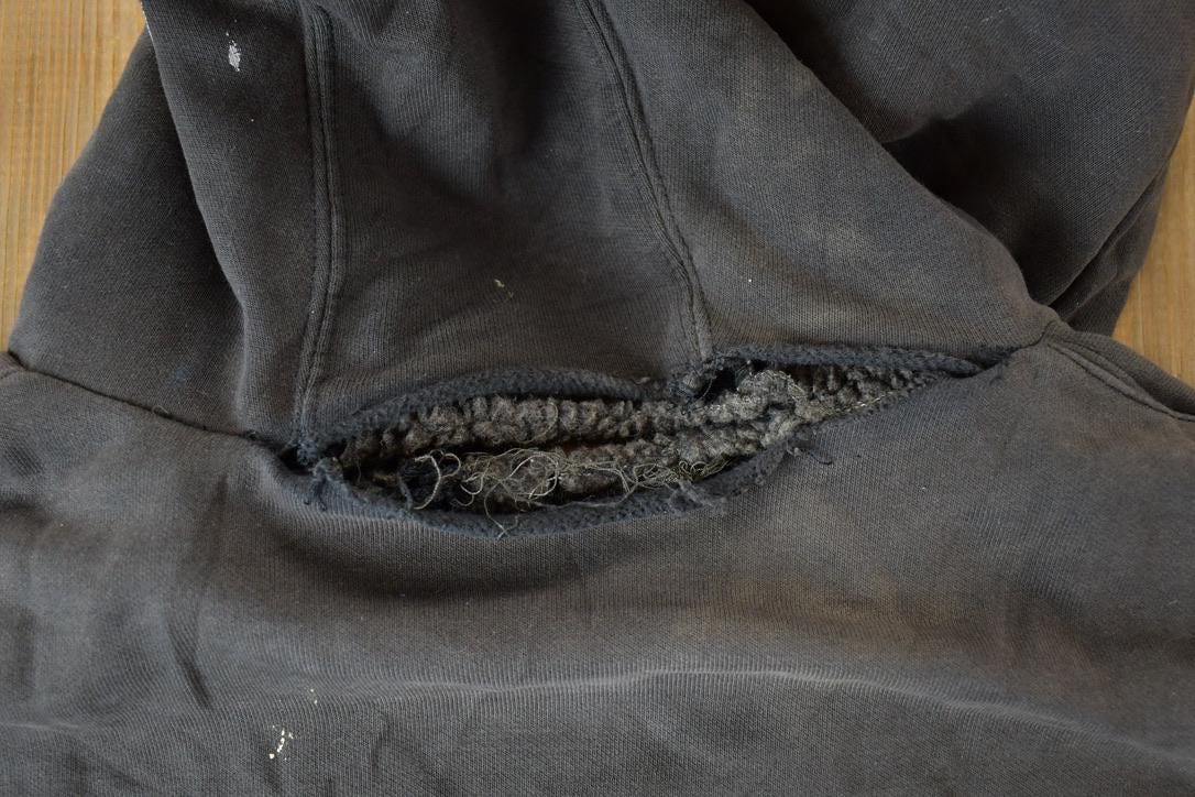 Vintage Distressed Carhartt Full Zip Fleece Lined Hoodie Sweatshirt