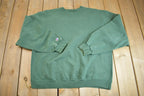 Vintage Y2K Green Champion Small Logo Embroidered Crewneck Sweatshirt - XL