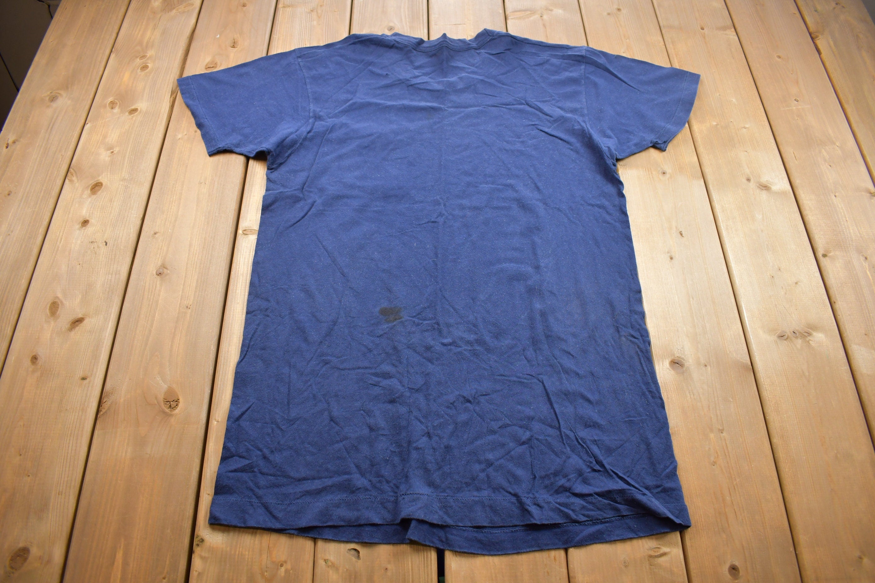 Vintage 1990s Blank Blue Pocket Tee Graphic T Shirt