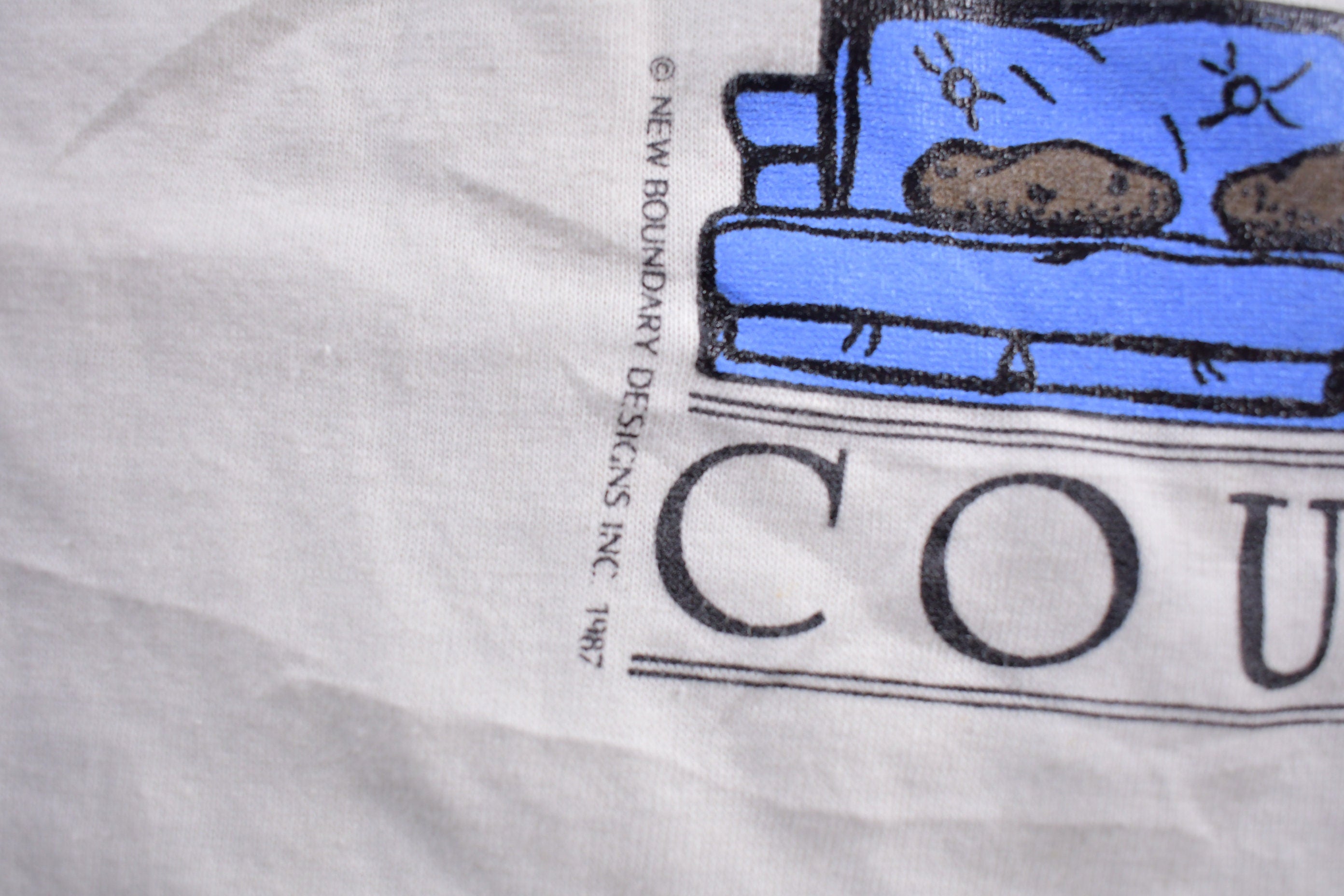 Vintage 1987 Couch Potato Funny Graphic T Shirt