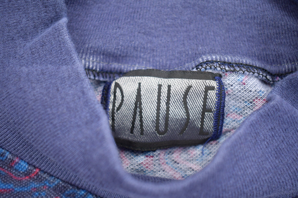 Vintage 1990s Abstract Mock Neck Sweatshirt