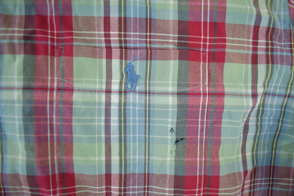 Vintage 1990s Ralph Lauren Checkered Short Sleeve Button Up Shirt