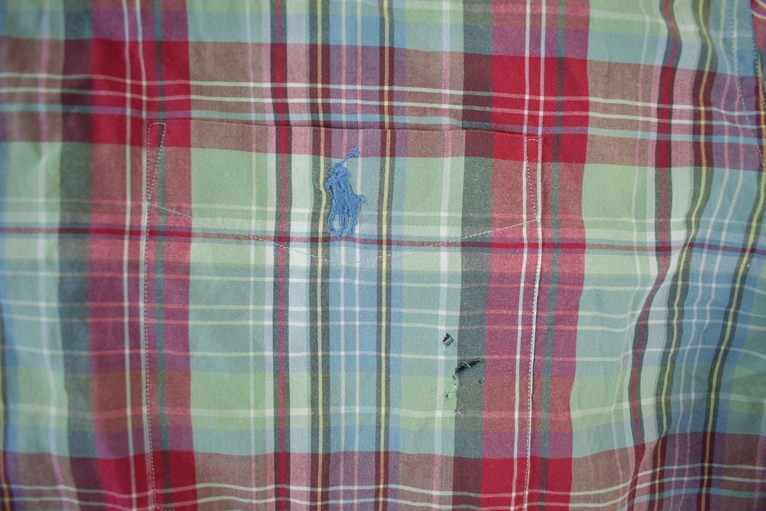 Vintage 1990s Ralph Lauren Checkered Short Sleeve Button Up Shirt