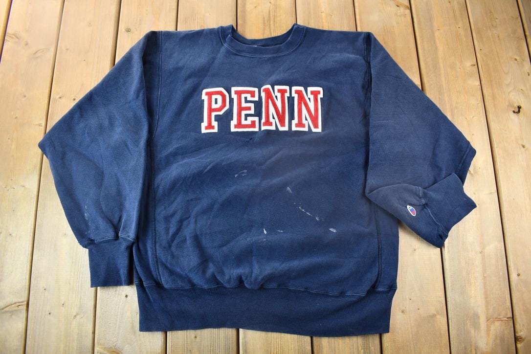 Vintage 1980s Penn State University Champion Reverse Weave Warmup Crewneck
