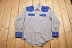 Vintage 1990s Barb B Check Pattern Western Button Up Shirt