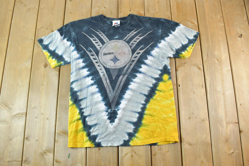 Vintage 1990s Pittsburgh Steelers Tye Dye NFL Graphic T-Shirt
