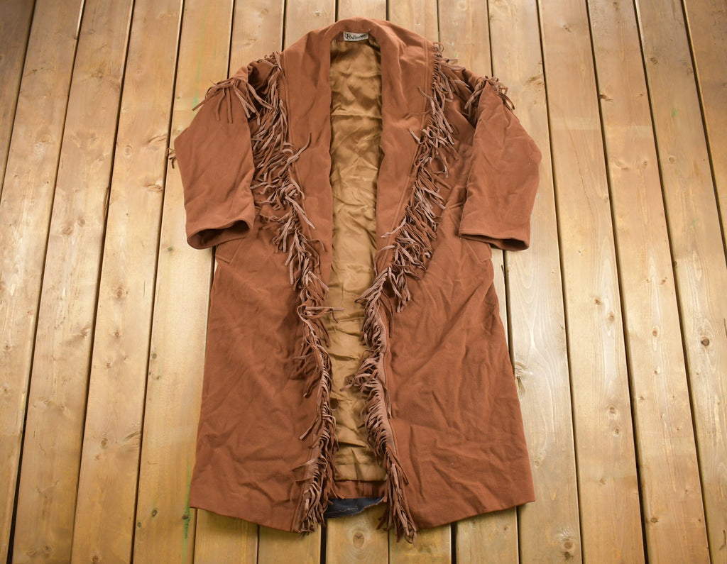 Vintage 1980s Raffinati Cashmere Fringe Full Length Coat